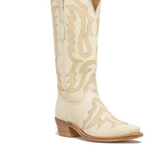 Lucchese Cream Heeled Boots for Women